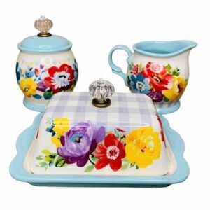 Sweet Romance Butter Dish + Cream and Sugar Set